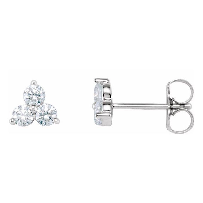 0.33ct Lab Grown Diamond Three Stone Earrings in 14k Gold
