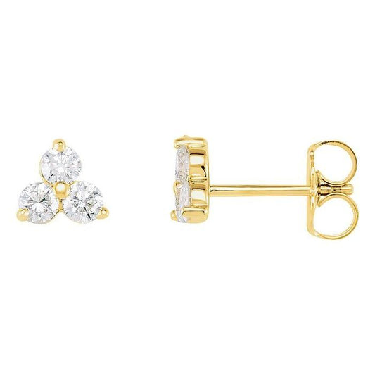 0.33ct Lab Grown Diamond Three Stone Earrings in 14k Gold