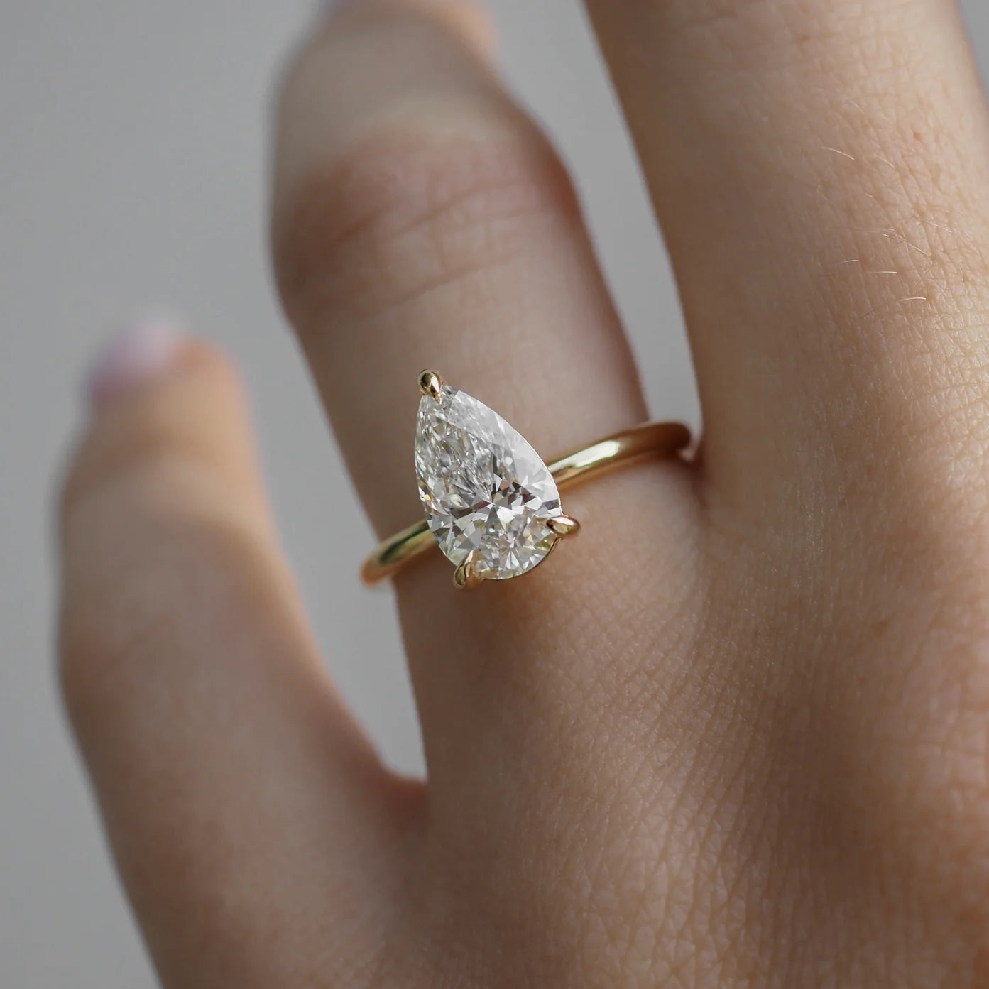 The Emma 3.00ct Pear cut Lab Grown Diamond Solitaire Engagement Ring