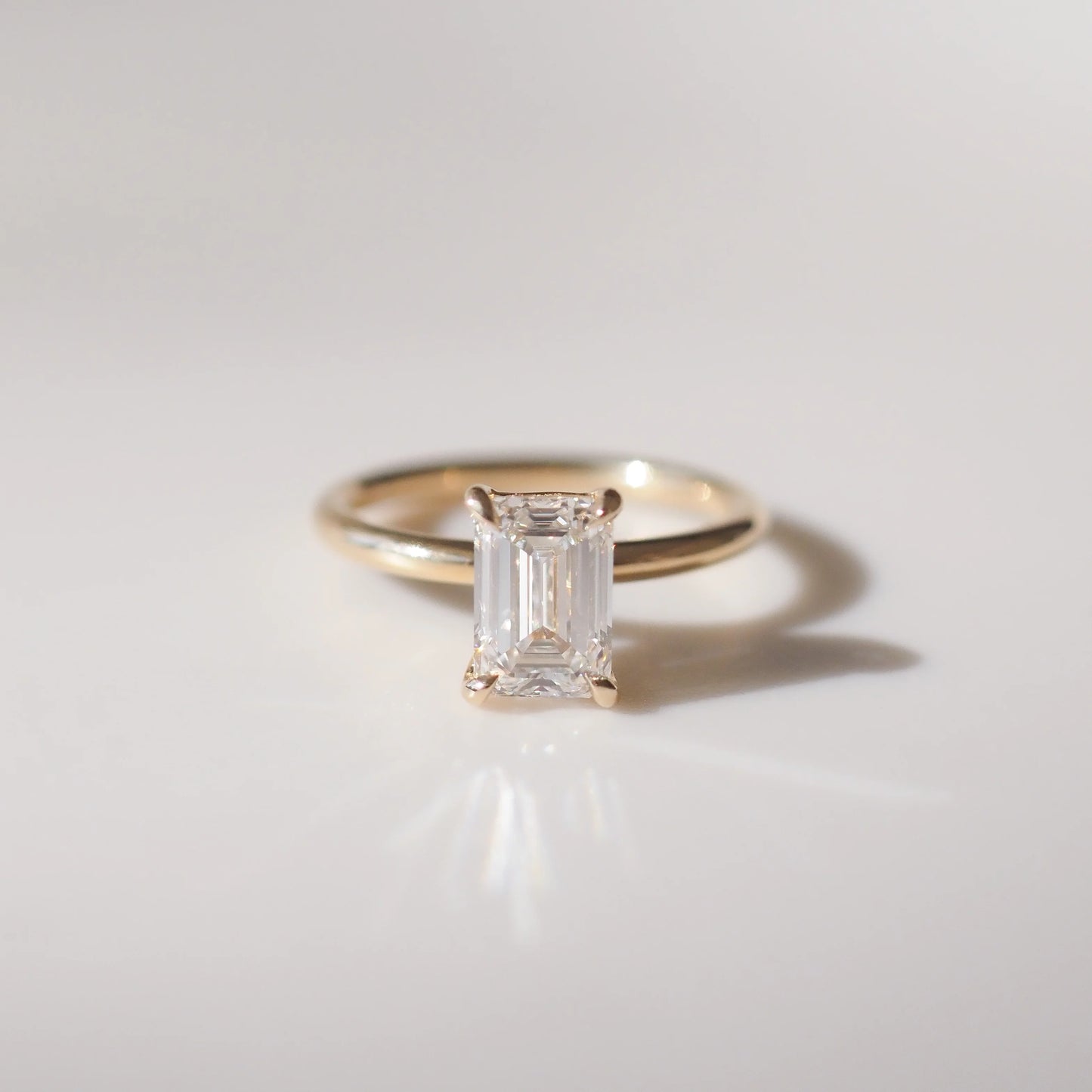 The Emma 1.50ct Emerald cut Lab Grown Diamond Solitaire Engagement Ring