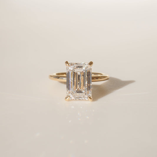 The Emma 4.00ct Emerald cut Lab Grown Diamond Solitaire Engagement Ring