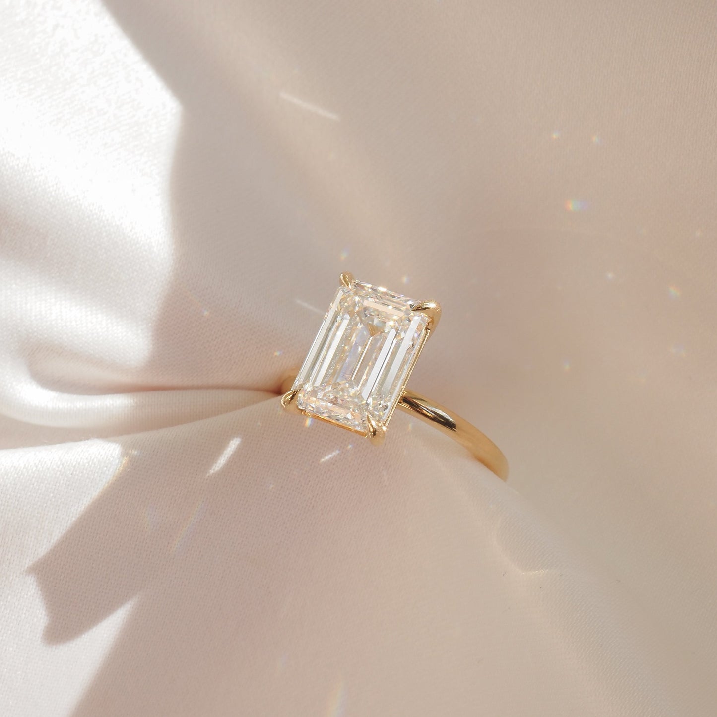 The Emma 4.00ct Emerald cut Lab Grown Diamond Solitaire Engagement Ring