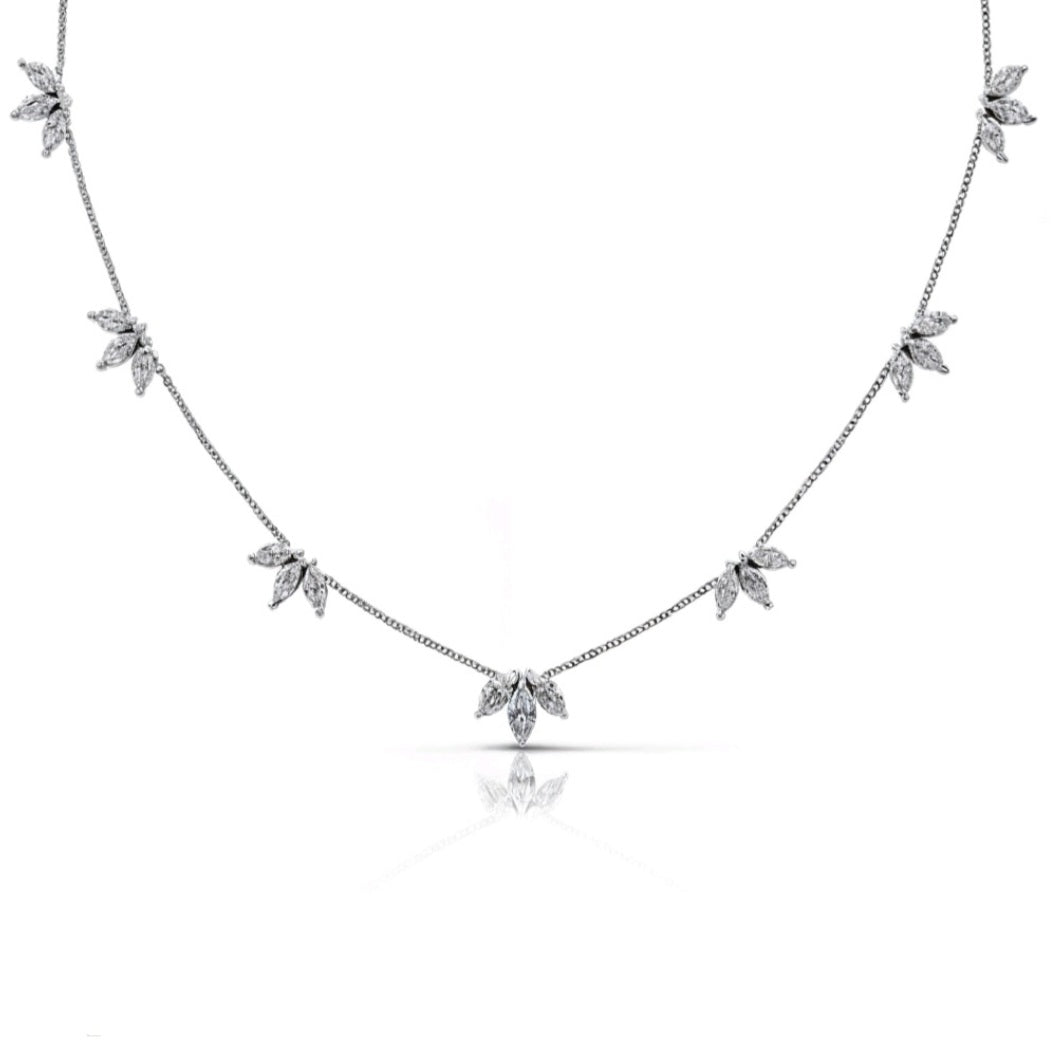 2.00ctw Lab Grown Diamond Marquise Cluster Necklace in 14k Gold