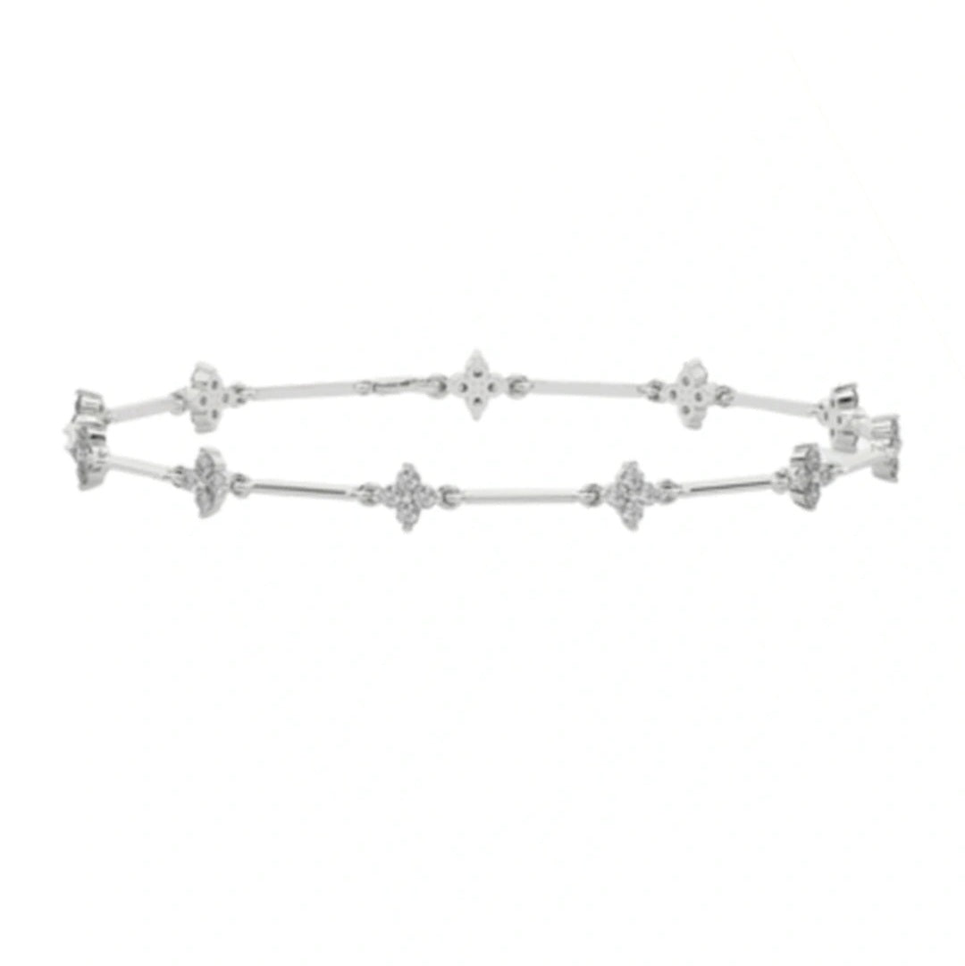 1ct Lab Grown Diamond Station Cluster Bracelet in 14k Gold