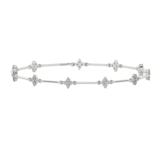 1ct Lab Grown Diamond Station Cluster Bracelet in 14k Gold