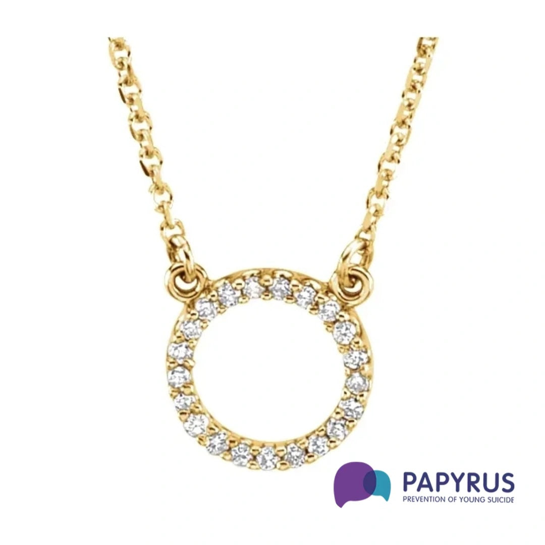 0.10ctw Mined Diamond Circle Necklace in 14k Gold