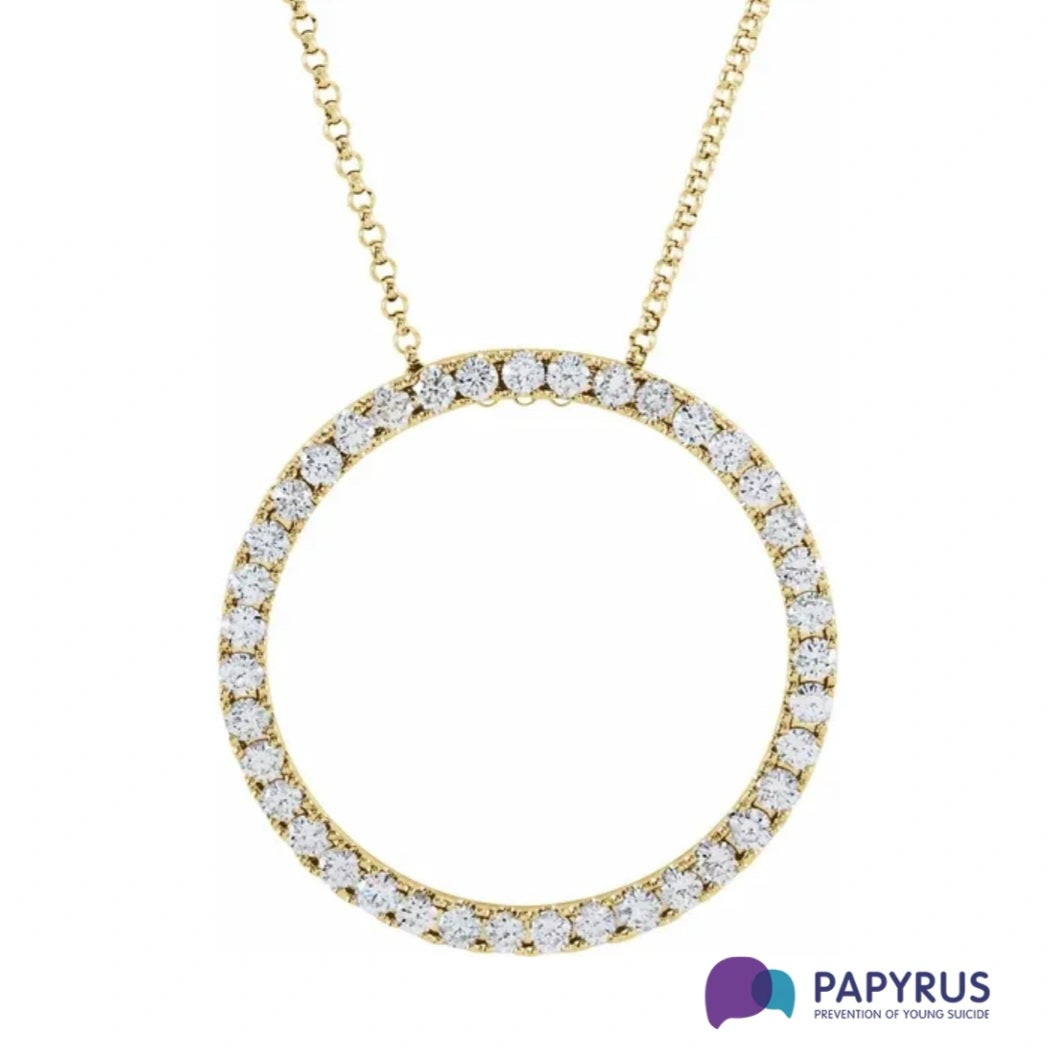 1.00ctw Mined Diamond Circle Necklace in 14k Gold