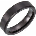 Black Tungsten Satin Effect with Bezelled Edge wedding ring