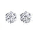 2.00ct Lab Grown Diamond Cluster Earrings in 14k Gold