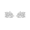 2.00ct Lab Grown Diamond Toi et Moi Oval and Pear Earrings in 14k Gold