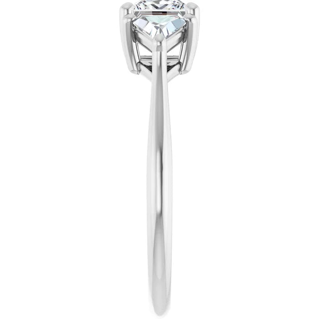 The Sophia 0.90ctw Princess and Trilliant cut Lab Grown Diamond Trilogy Engagement Ring