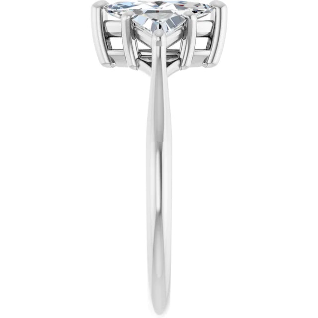 The Sophia 0.90ctw Marquise and Trilliant cut Lab Grown Diamond Trilogy Engagement Ring