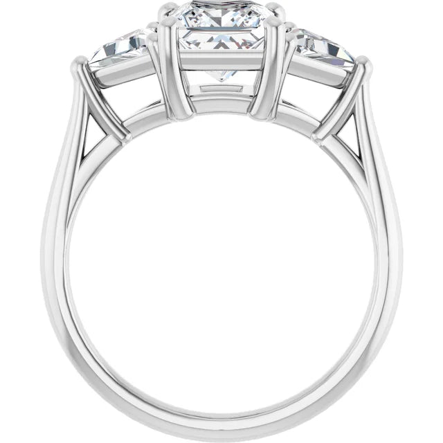 The Sophia 1.60ctw Princess and Trilliant cut Lab Grown Diamond Trilogy Engagement Ring