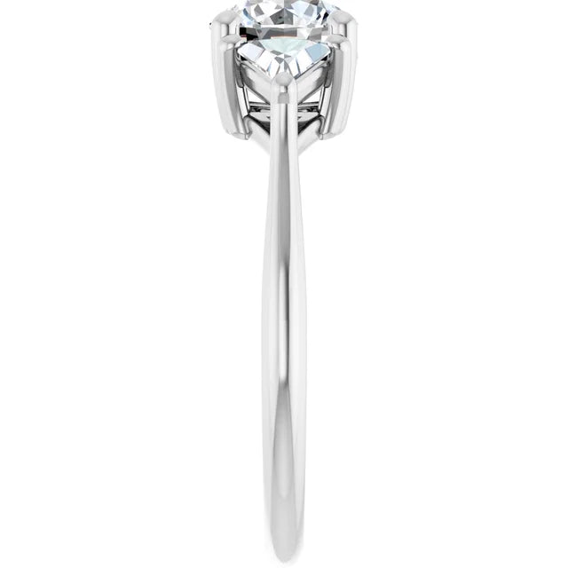 The Sophia 1.60ctw Round and Trilliant cut Lab Grown Diamond Trilogy Engagement Ring