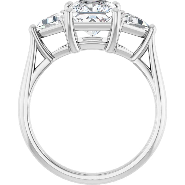 The Sophia 2.10ctw Princess and Trilliant cut Lab Grown Diamond Trilogy Engagement Ring