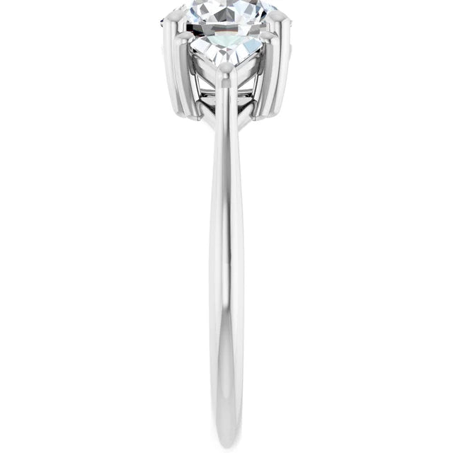 The Sophia 2.10ctw Round and Trilliant cut Lab Grown Diamond Trilogy Engagement Ring