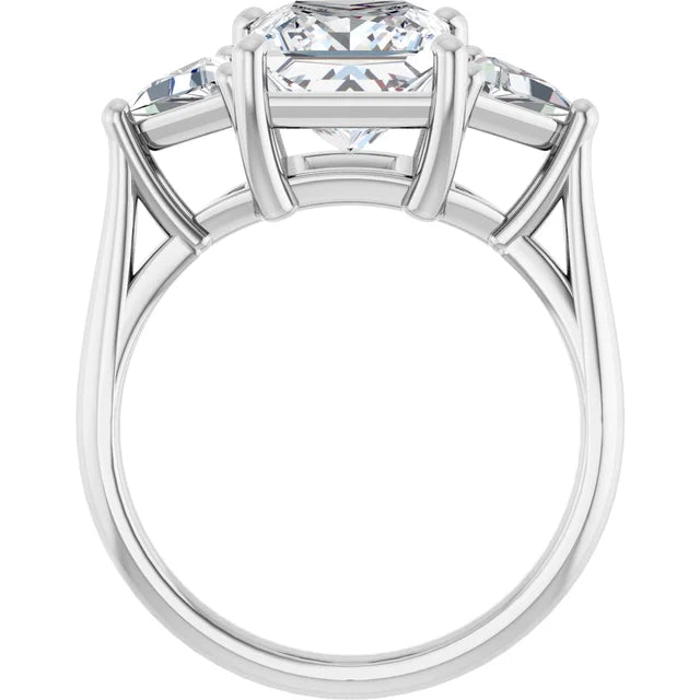 The Sophia 2.60ctw Princess and Trilliant cut Lab Grown Diamond Trilogy Engagement Ring