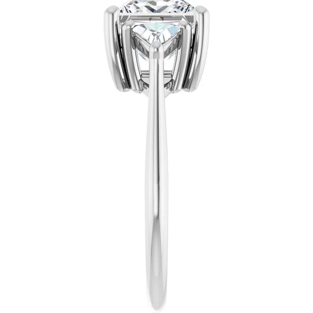 The Sophia 2.60ctw Princess and Trilliant cut Lab Grown Diamond Trilogy Engagement Ring