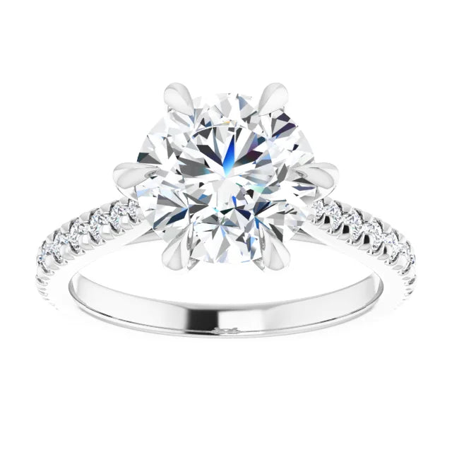 The Aurora 2.90ctw Round cut Lab Grown Diamond Engagement Ring