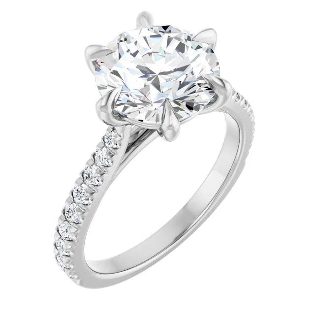 The Aurora 3.40ctw Round cut Lab Grown Diamond Engagement Ring