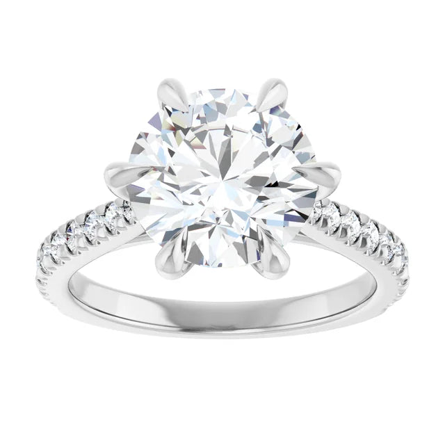 The Aurora 3.40ctw Round cut Lab Grown Diamond Engagement Ring