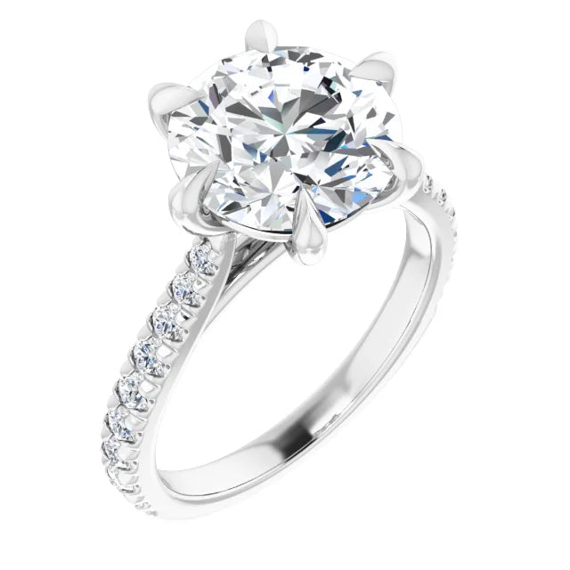 The Aurora 4.40ctw Round cut Lab Grown Diamond Engagement Ring