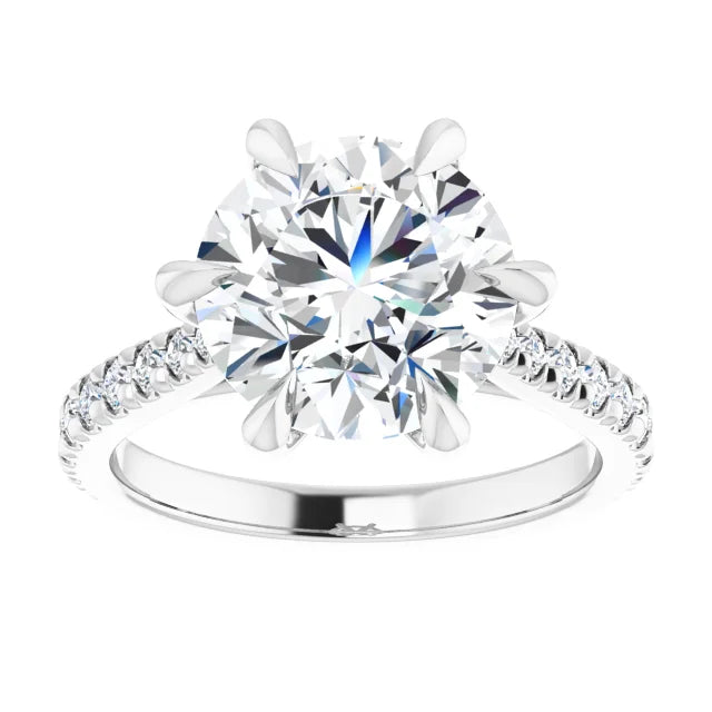 The Aurora 4.40ctw Round cut Lab Grown Diamond Engagement Ring