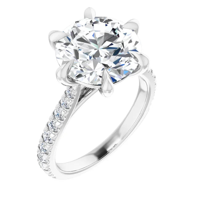 The Aurora 5.50ctw Round cut Lab Grown Diamond Engagement Ring