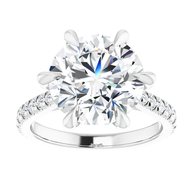 The Aurora 5.50ctw Round cut Lab Grown Diamond Engagement Ring