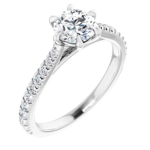 The Aurora 1.05ctw Round cut Lab Grown Diamond Engagement Ring