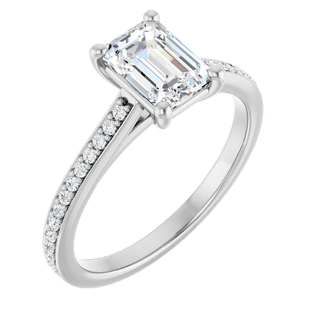 The Nora 1.18ctw Emerald cut Lab Grown Diamond Engagement Ring