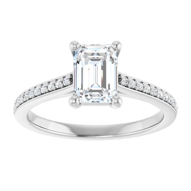 The Nora 1.18ctw Emerald cut Lab Grown Diamond Engagement Ring