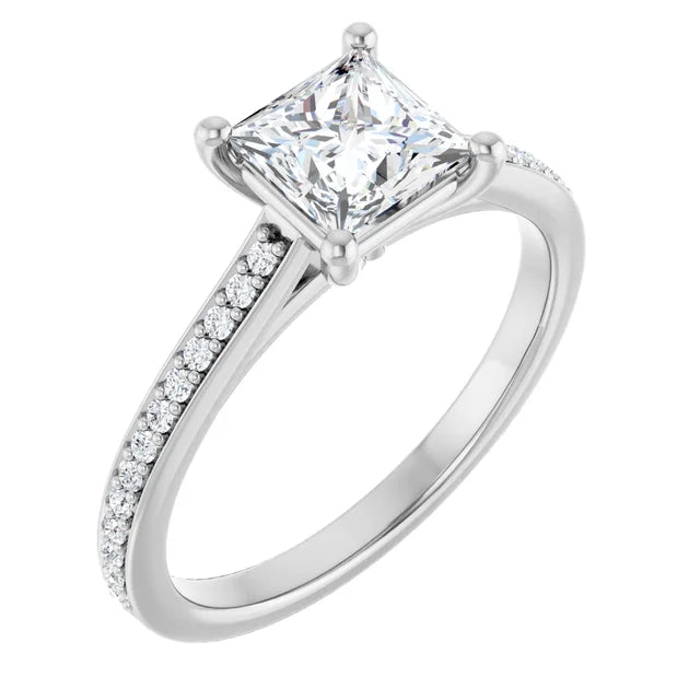 The Nora 1.18ctw Princess cut Lab Grown Diamond Engagement Ring