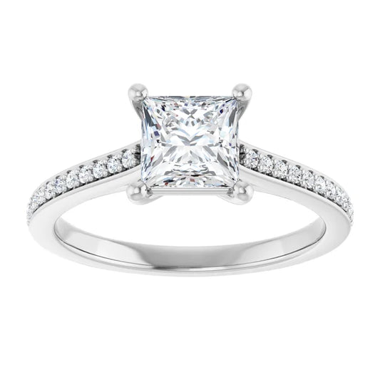 The Nora 1.18ctw Princess cut Lab Grown Diamond Engagement Ring