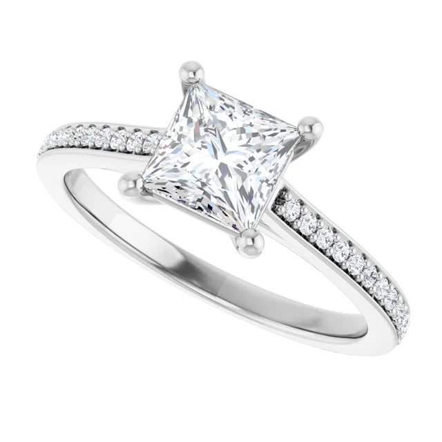 The Nora 1.18ctw Princess cut Lab Grown Diamond Engagement Ring