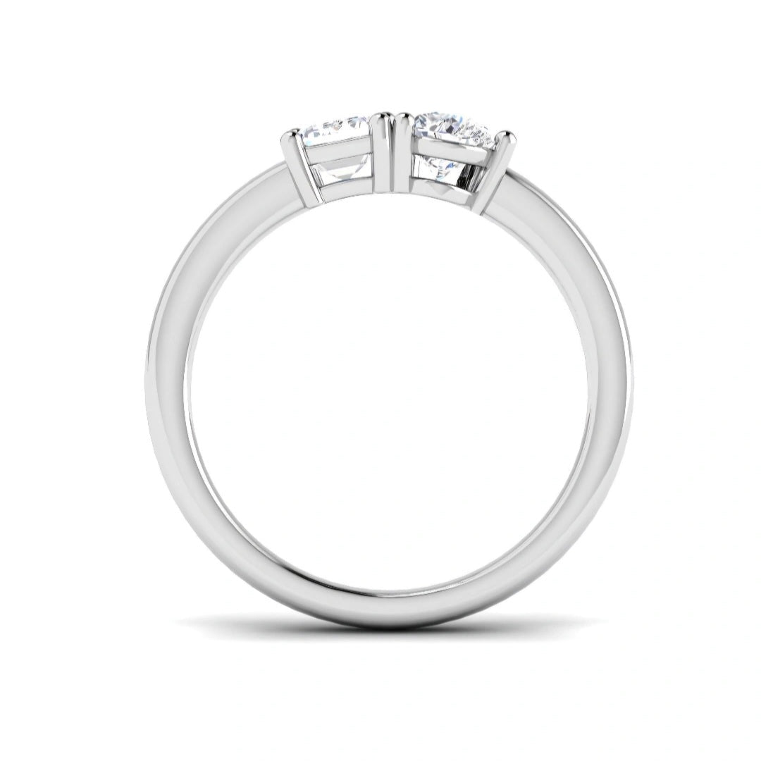 1.00ct Toi Et Moi Emerald & Pear Lab Grown Diamond Ring