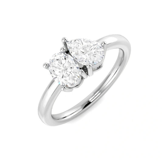 1.00ct Toi Et Moi Oval & Pear Lab Grown Diamond Ring (Copy)