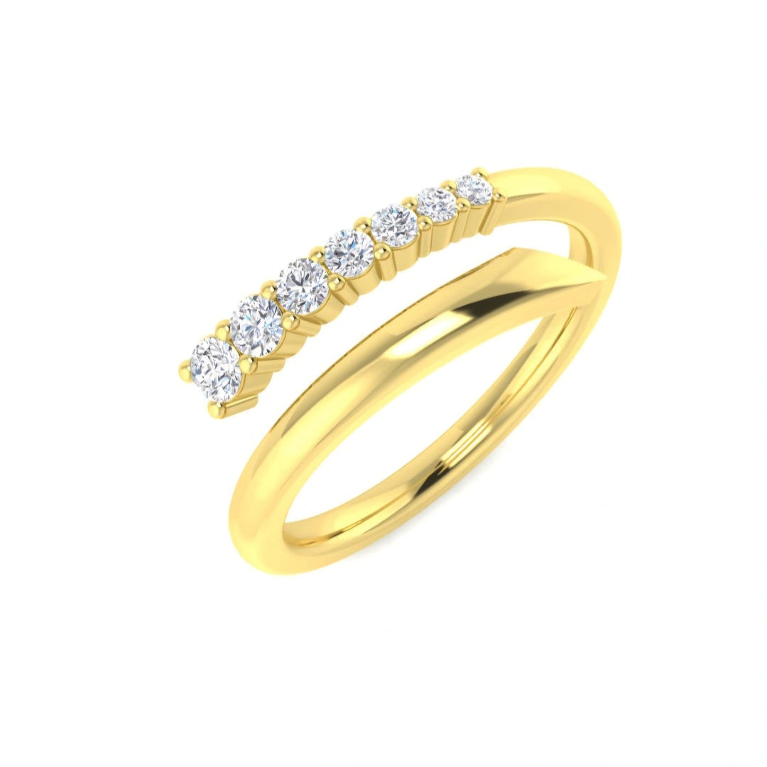 0.22ct Lab Grown Diamond Open Bypass Ring