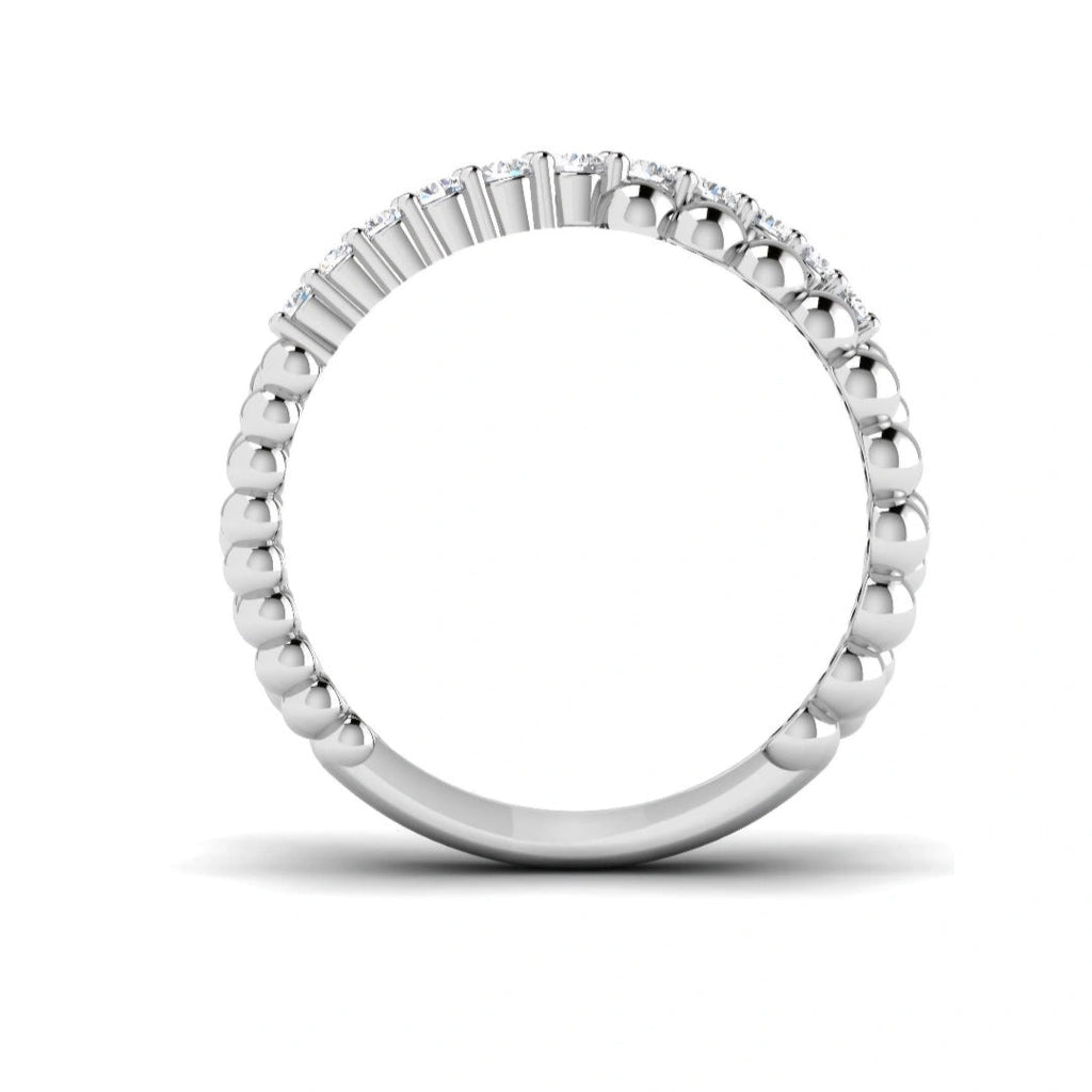 0.25ct Round Lab Grown Diamond Bead Crossover Ring