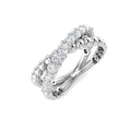 0.50ct Round Lab Grown Diamond Bead Crossover Ring