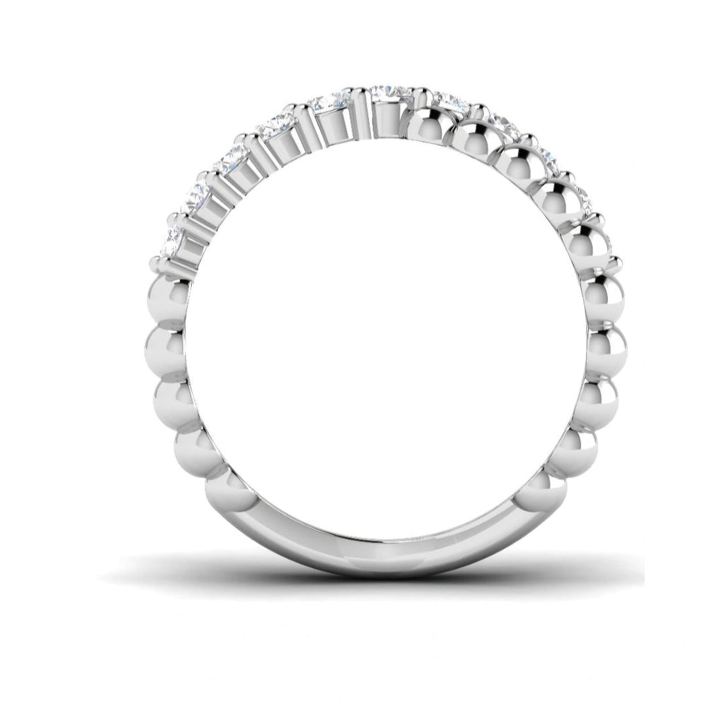 0.50ct Round Lab Grown Diamond Bead Crossover Ring