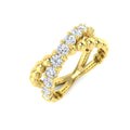 0.75ct Round Lab Grown Diamond Bead Crossover Ring