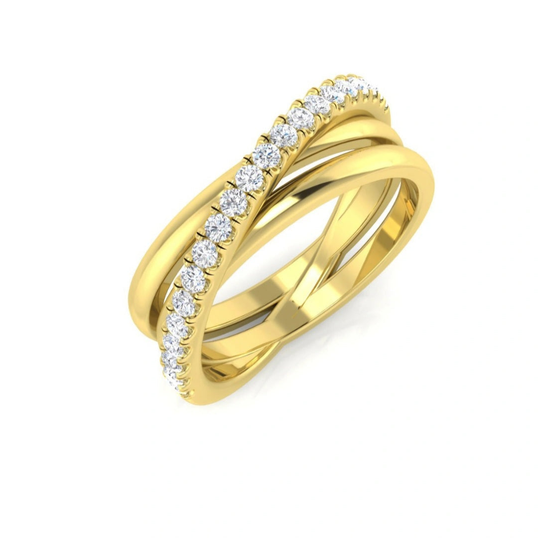 0.30ct Round Lab Grown Diamond Crossover Ring