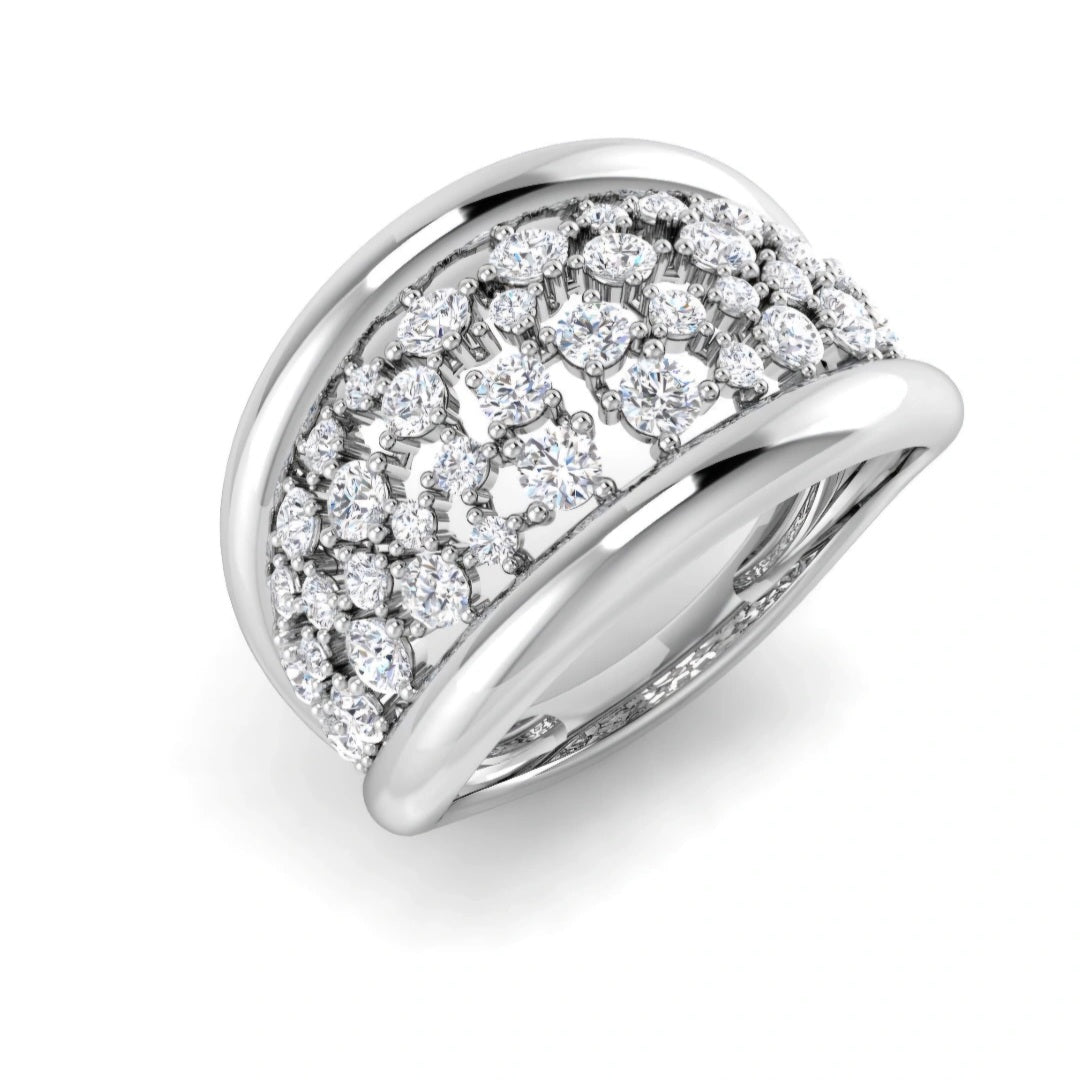 1.00ct Round Lab Grown Diamond Fancy Scattered Ring