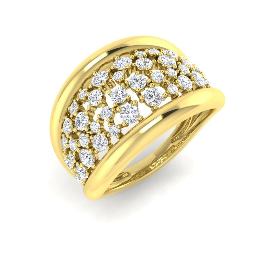 1.00ct Round Lab Grown Diamond Fancy Scattered Ring