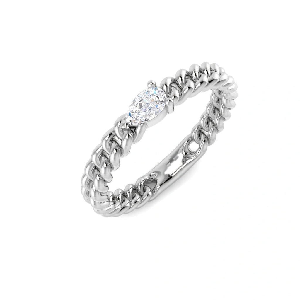 0.16ct Lab Grown Diamond Pear Chain Stacking Ring