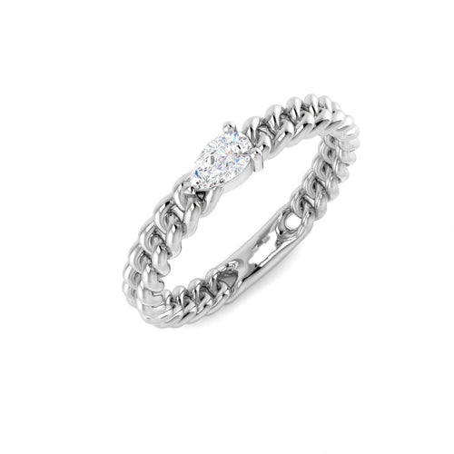 0.16ct Lab Grown Diamond Pear Chain Stacking Ring