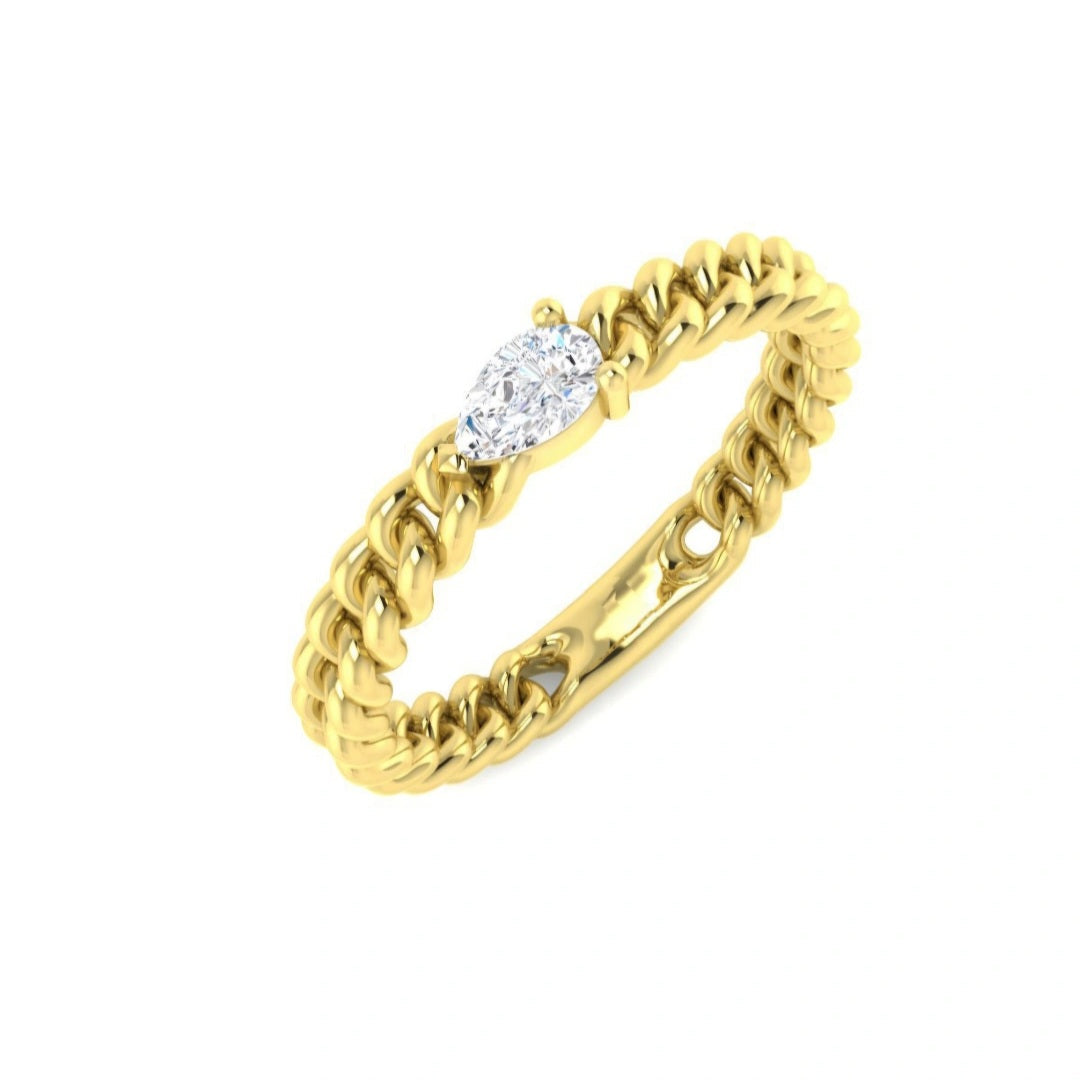 0.16ct Lab Grown Diamond Pear Chain Stacking Ring