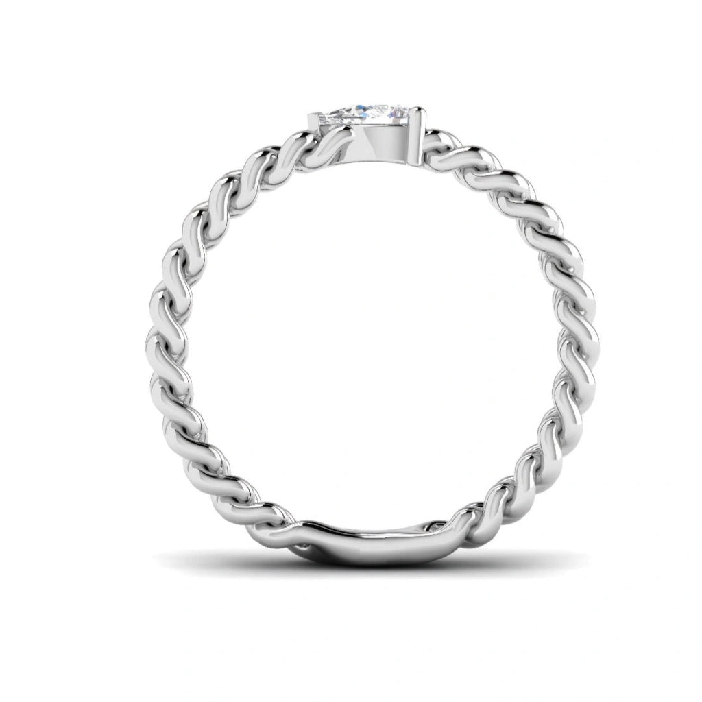 0.16ct Lab Grown Diamond Pear Chain Stacking Ring