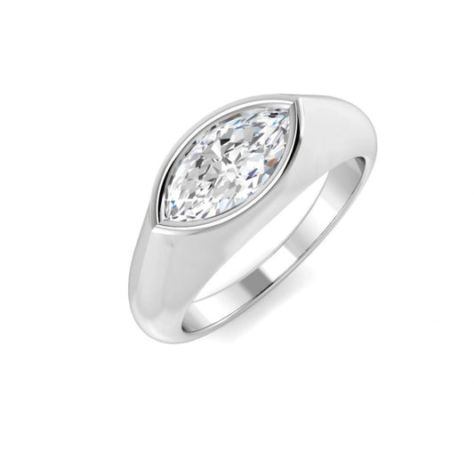 1.00ct Marquise Lab Grown Diamond Signet Ring